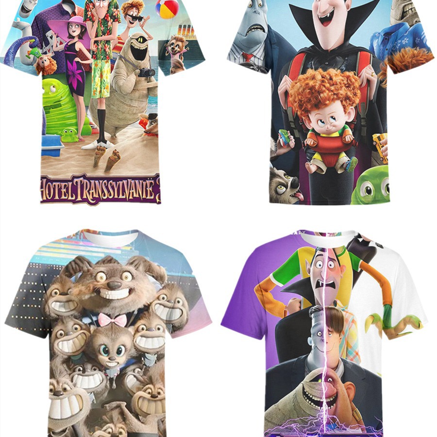 2022年新款 男装新款精灵 旅社卡通系列 3D数码印花休闲宽松T恤