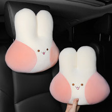 Car Winter Headrest Plush Neck Pillow Internet Popular Cute Bow Car Seat Winter Car Lumbar Headrest