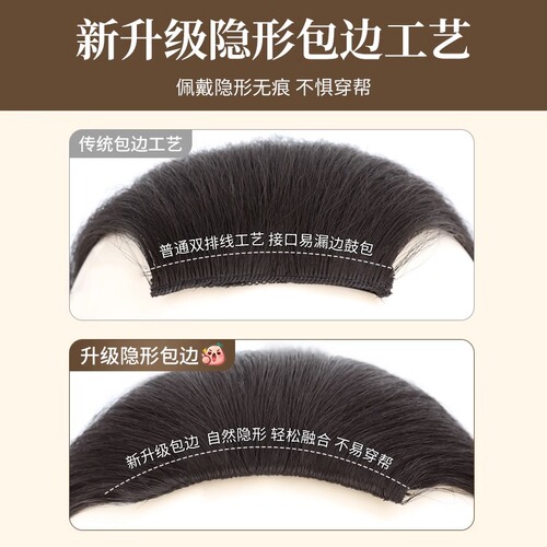 Wig Clip on Human Hair Topper Full Real Hair Invisible Full Volume Thickening Hair Piece for High Crown Topper Magic