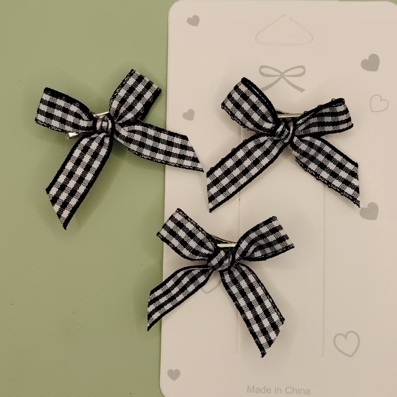 4CM 체크 무늬 블랙 1개