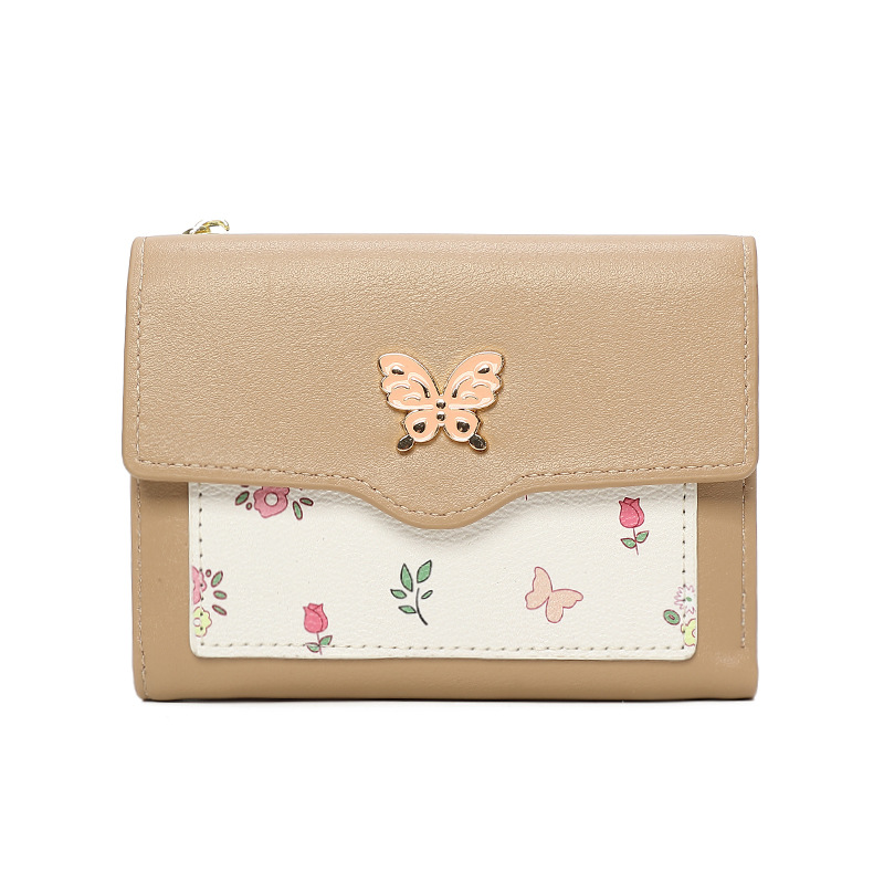 Nueva billetera de dama de alto nivel, impresión de mariposa transfronteriza multifuncional bolsa de tarjetas corta personalizada bolsa de cambio para mujeres