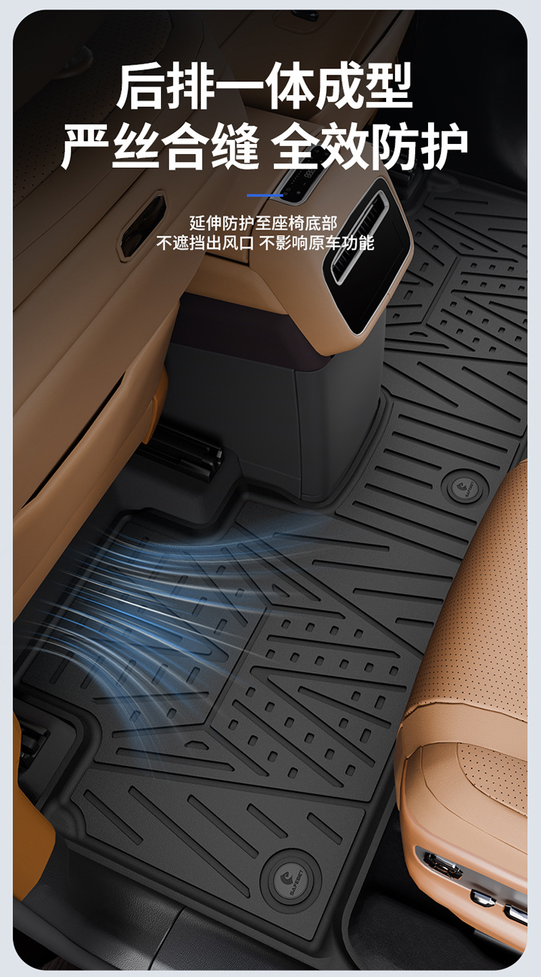 Suitable for Denza N8L N9 Special Vehicles, All-Weather Tpe Car Floor Mats, Trunk Mats, and Car Accessories