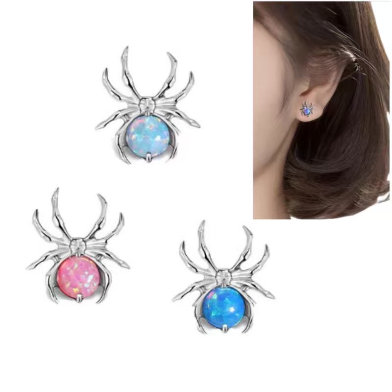 Silver pointed spike labret stud material detail