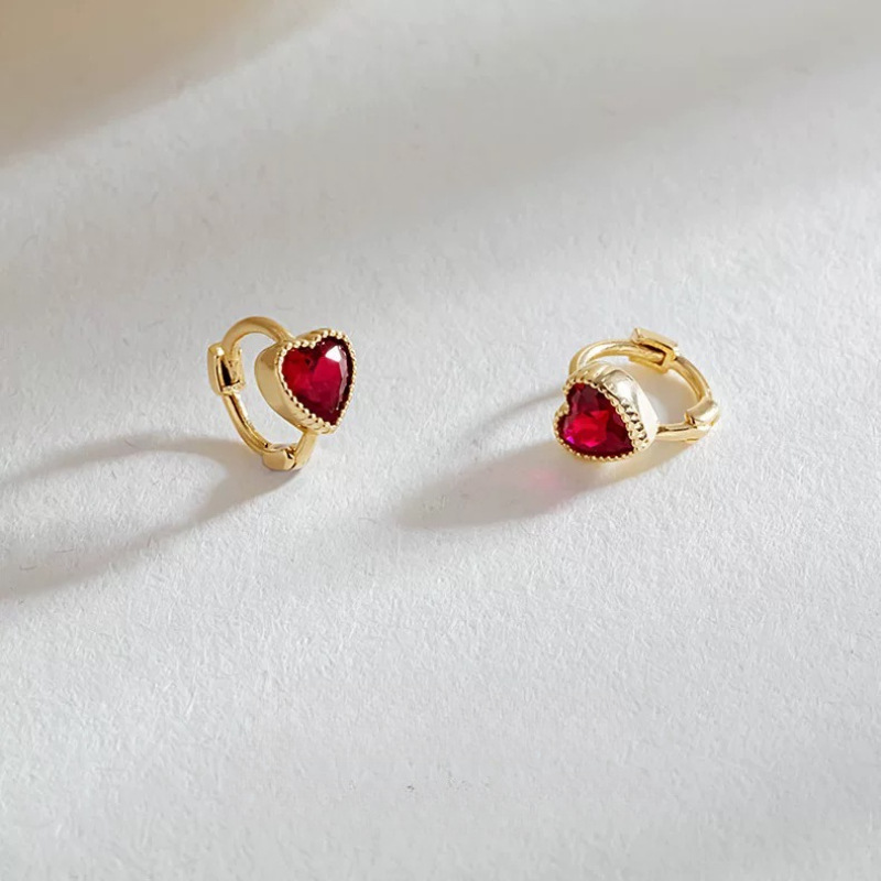 1g Weight 925 Sterling Silver Ear Needle Material Earrings Classification 1 Pair Quantity 925 Sterling Silver Heart Shape Earrings 925 Sterling Silver Rings