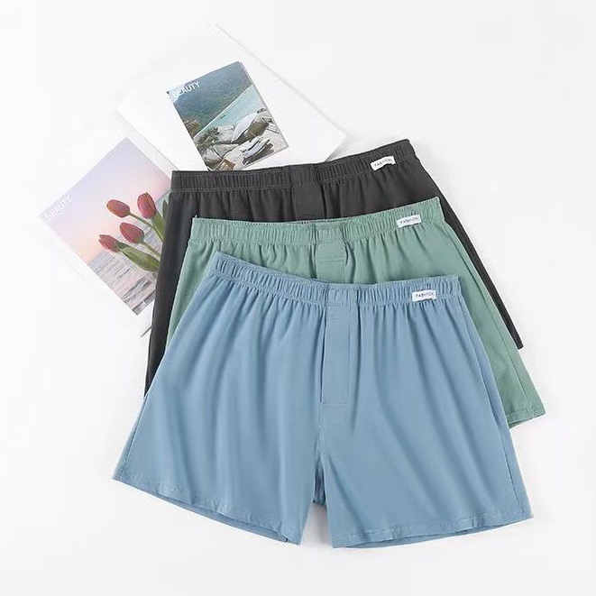 뉴 반바지 남성용 코튼 알로 바지 속옷 남자 파자마 바지 복서 플러스 사이즈 느슨한 통기성 남자 복서 바지 여름