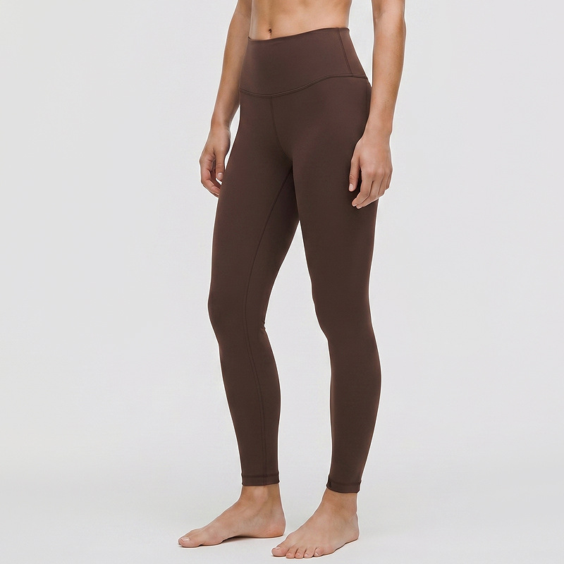 Resistencia media Lulu Pantalones deportivos de cintura alta desnudos para mujeres 24 "Pantalones de fitness molido absorbientes y transpirables