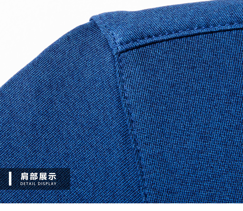Áo polo nam tay ngắn lụa tơ tằm cổ bẻ mỏng nhẹ — Màu xanh dương JS1601077 chi tiết 20
