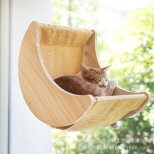 Amazon Cat Nest Hanging Cat Bed Wooden Hammock Suction Cup Window Pet Cat Swing Cat Hammock Cat Dog