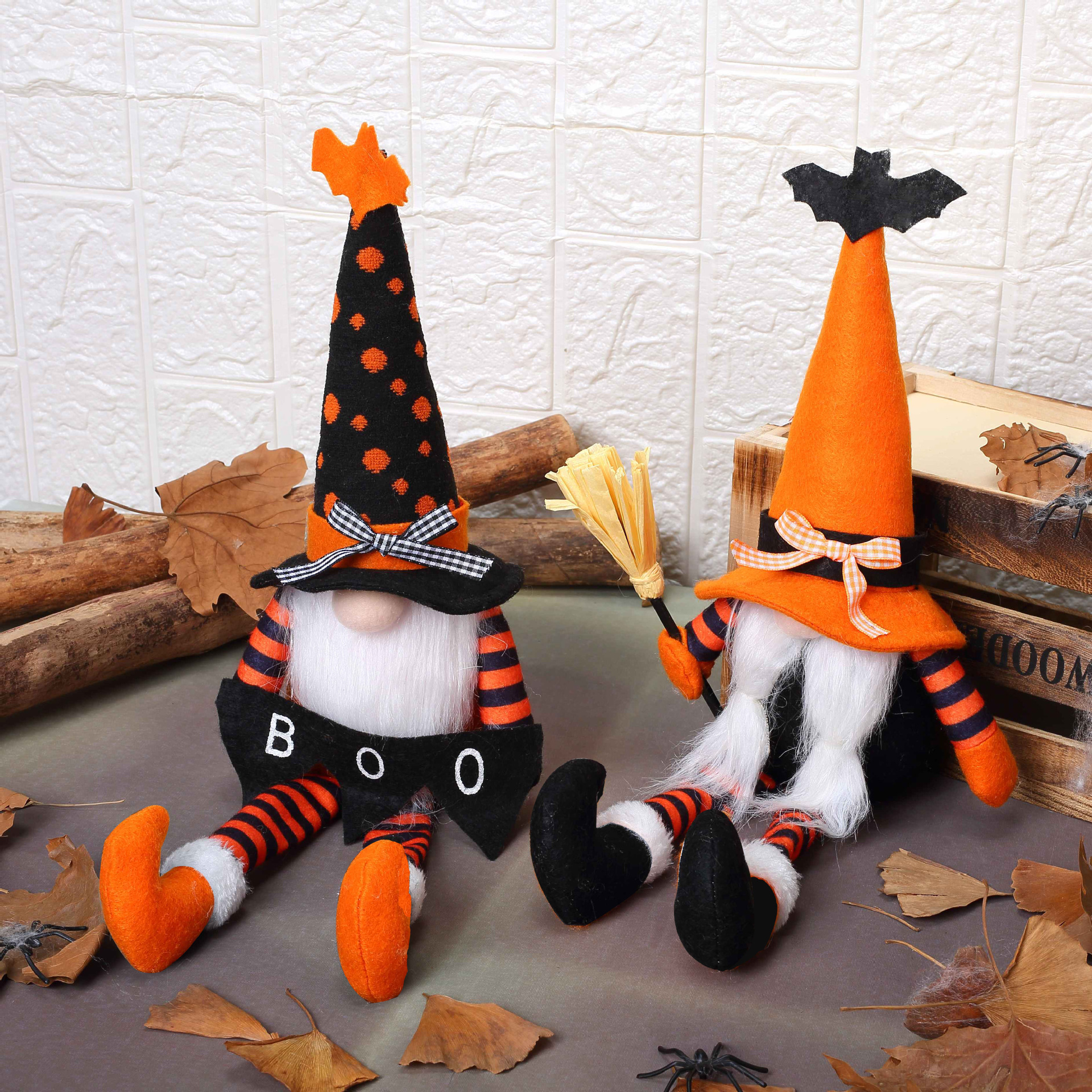 Nuevo producto transfronterizo Halloween murciélago de piernas largas sin rostro muñeca gnomo decoración decoración Rudolph goblin lote de muñeca