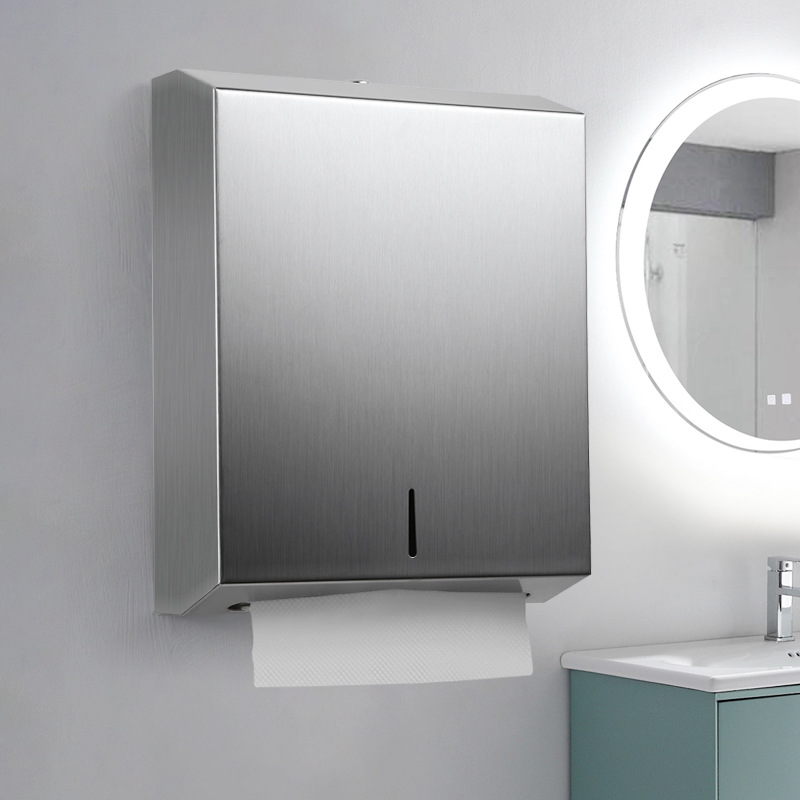 Dispensador de pañuelos cuadrado de acero inoxidable 304 para baño público