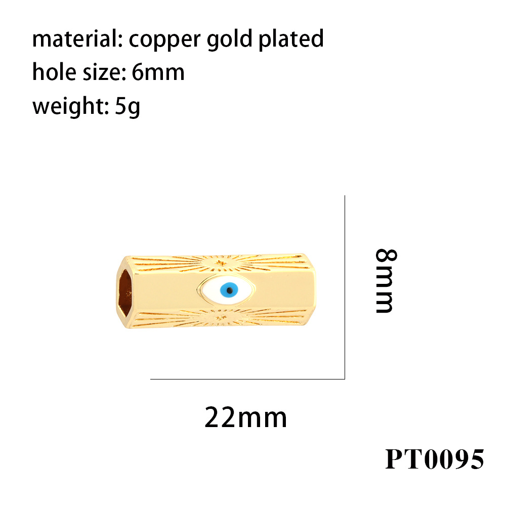 Devil's Eye, Heart Shape Pattern Polished Finish 1 Piece 20 * 9mm 22 * 8mm Hole 4~4.9mm Hole 6~9.9mm Copper Zircon Gold Plated Devil's Eye Heart Shape Polished DIY Jewelry Accessories Beads
