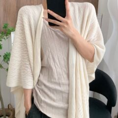 披肩气质洋气宽松纯色温柔淑女风斗篷空调针织开衫多用围巾小搭肩