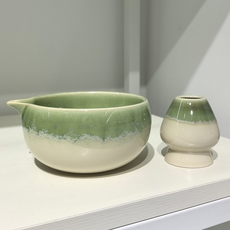口付き抹茶ボウル、陶器製日本抹茶ボウル、抹茶ツール、茶筅、宋代茶セット、大腹ボウル|undefined