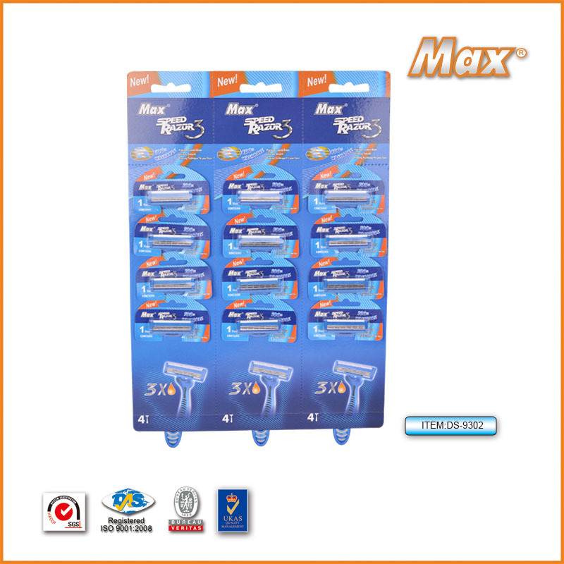 MAX manual disposable razor 12 hanging card 3 old-fashioned razor factory direct sale wholesale export