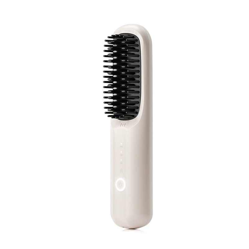 Wireless Portable Ceramic Hair Straightening Brush, Rechargeable, Ionic, Compact