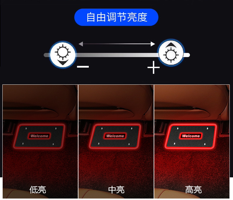 Car color foot mat atmosphere light new universal LED full magic color foot light music rhythm voice control DJ pedal light