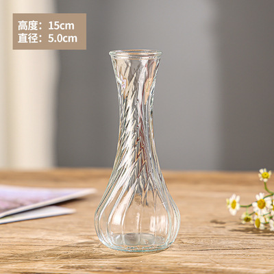 Retro repujado mini florero transparente hidropónico flor arreglo florero de cristal salón aromaterapia botella adornos Decoración