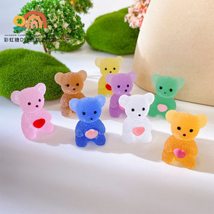 Cartoon three-dimensional DIY small ornaments mini toy bear toy new hot cartoon cute luminous bear