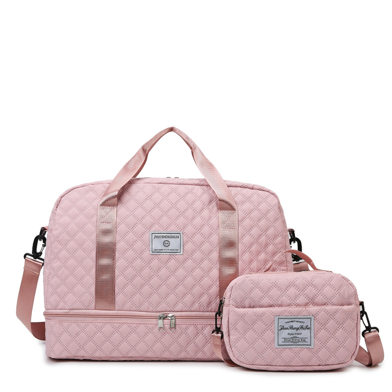 Moda corta distancia viaje rombo seco y húmedo separación deportes bolso de yoga fitness bolsa de gran capacidad de almacén de zapatos bolsa de viaje