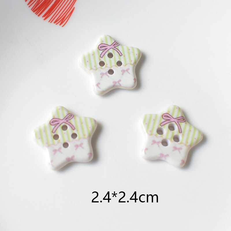 新款可爱五角星纽扣发饰手机壳挂件diy饰品配件材料批发pj1807|undefined