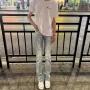 男款水洗微喇夏季牛仔裤