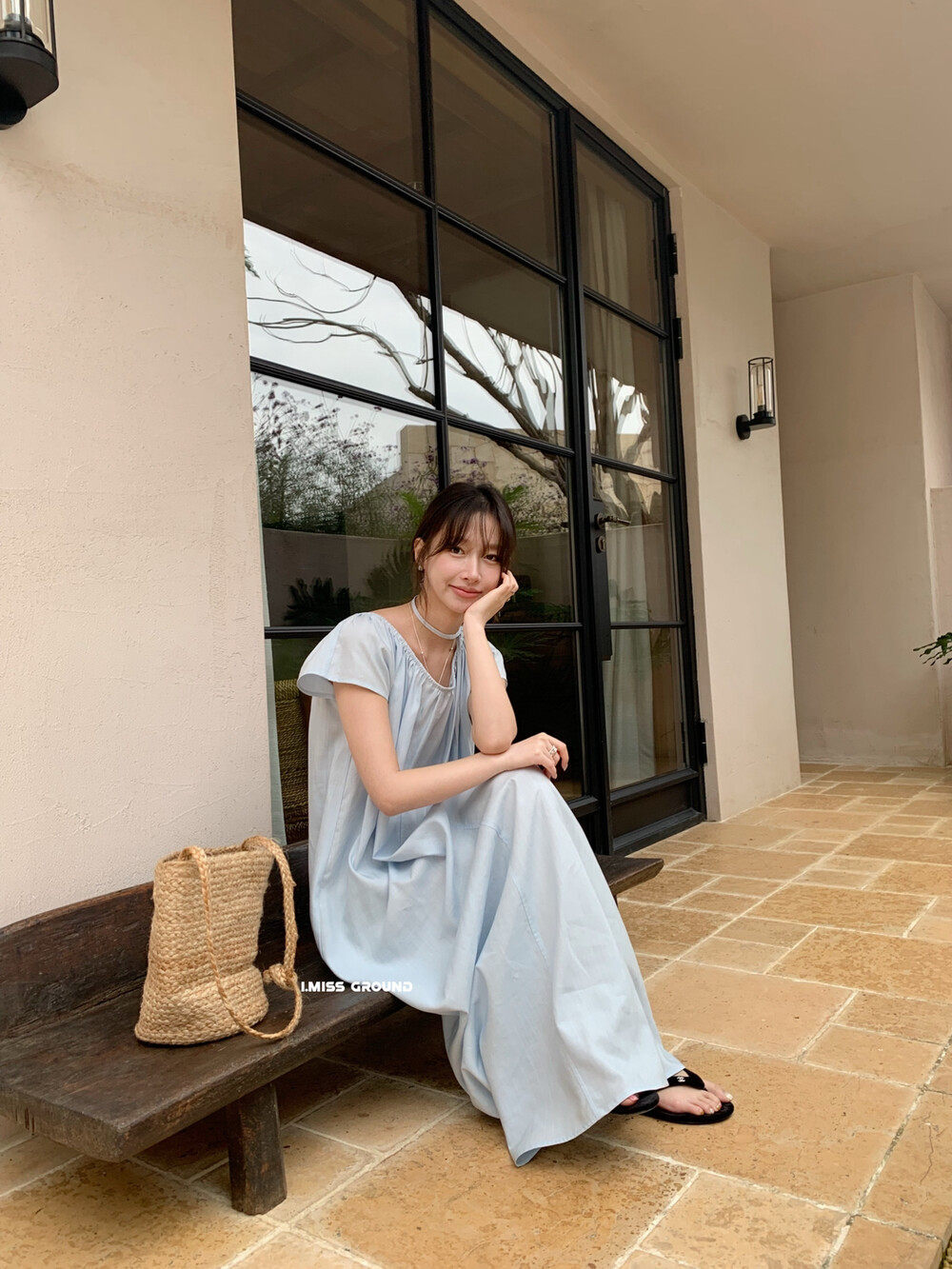Đầm maxi nữ thắt eo chất liệu tencel linen phong cách nghỉ dưỡng Hàn Quốc — xanh đậm, màu sắc, màu hồng, dưa lưới chi tiết 5