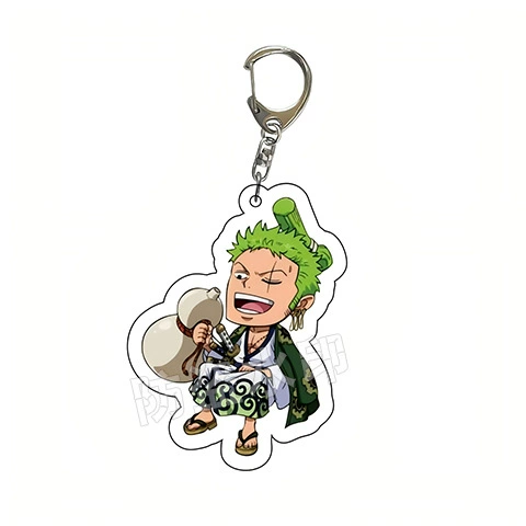 Acrylic One Piece double‑sided keychain, 6 cm, Luffy & crew characters, single or multi‑pack