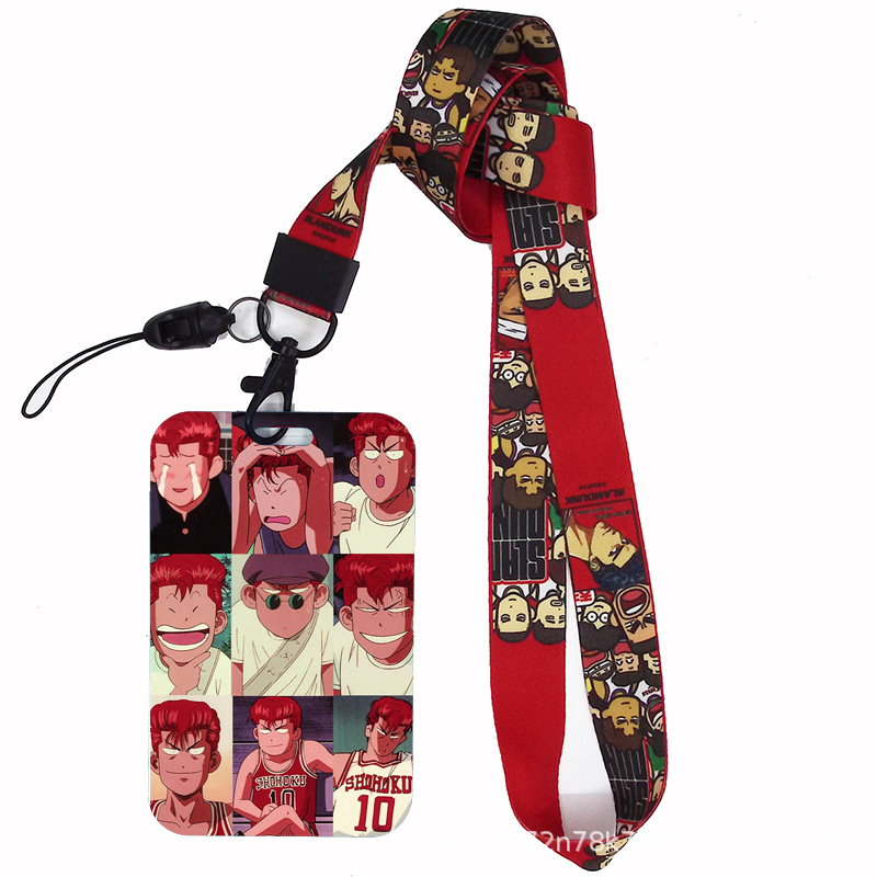 Dibujos animados japoneses slam dunk competencia nacional tarjeta de estudiante tarjeta de comida tarjeta de autobús cubierta certificado de trabajo titular de la cuerda del teléfono móvil