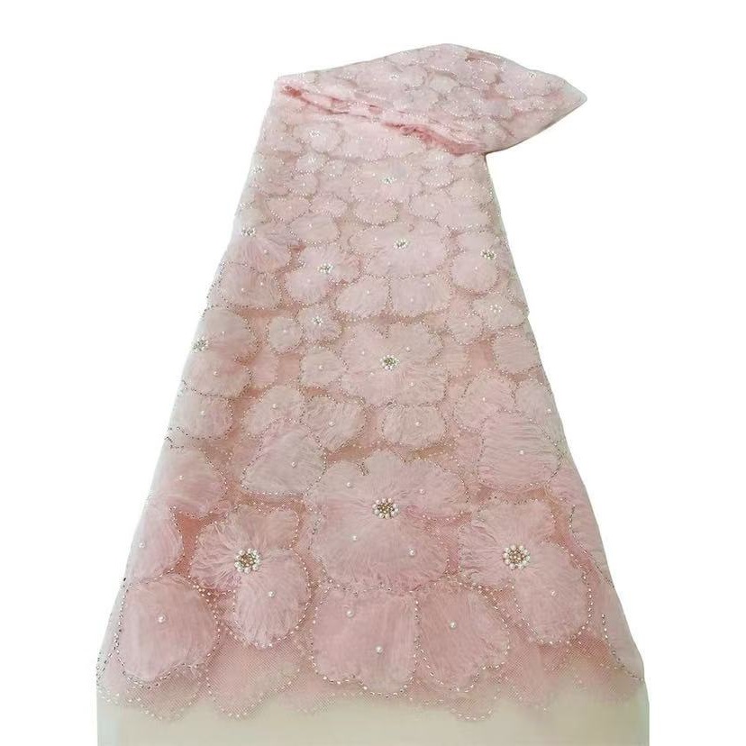 Fábrica directa de perlas bordadas de placas de paleta de perlas bordadas tela de moda vestido de cinturón tela