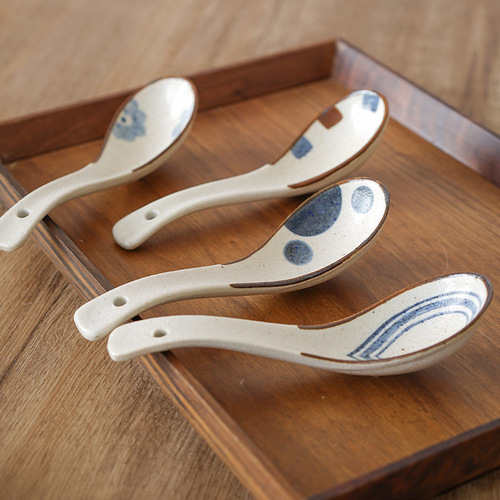 Nishidamuyuyintong small spoon Japanese-style ceramic spoon rice spoon Nordic simple high-value household spoon