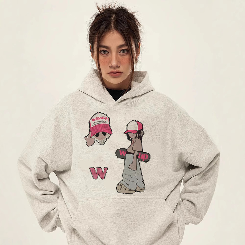 2025 nuevo estilo WASSUP HEODS suéter con capucha pareja primavera y otoño marca de moda masculina ins top suelto casual