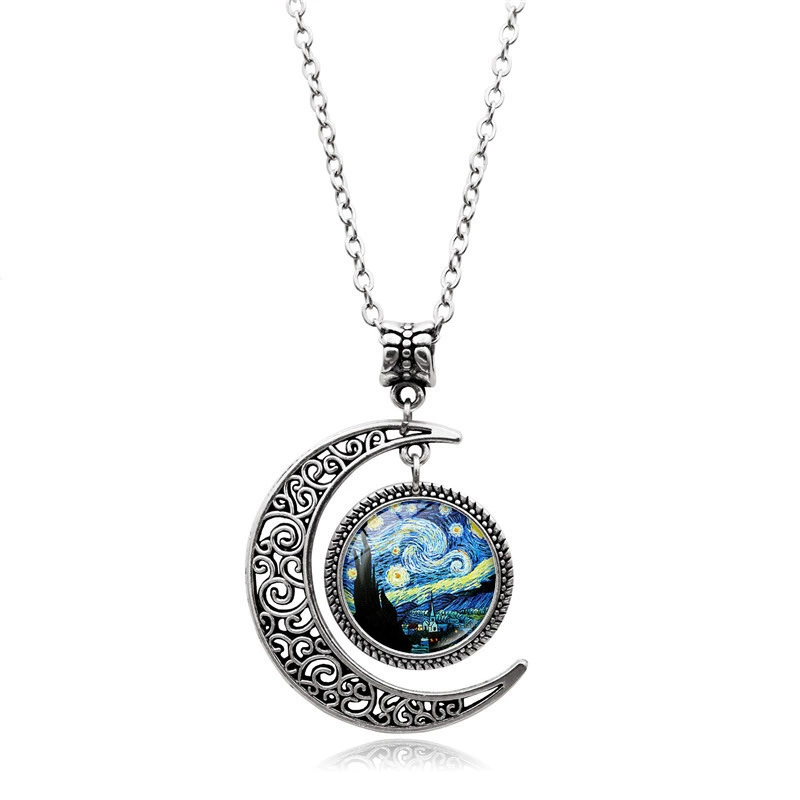Подвеска, серебряное ожерелье, ретро аксессуар, свитер, with gem, европейский стиль