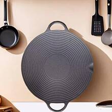 铸铁螺纹烤盘平底锅韩式烧烤盘户外不粘煎盘烤肉无涂层铁板烧锅