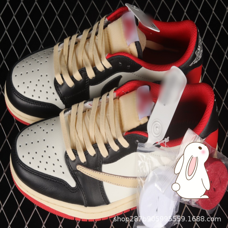 조 1 로우탑 인버티드 화이트 블랙 레드 테일 CQ4278-125