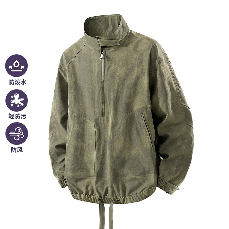 Outdoor Softshell Pullover Jacket 2025 Autumn New Trendy Brand Sports Lightweight Waterproof Dirt-Resistant Versatile Windbreaker Jacket