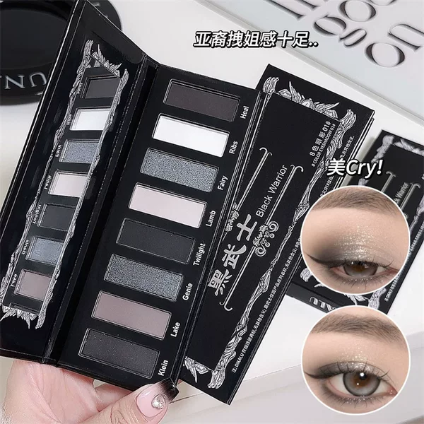 Dikalu Dark Night Galaxy Smoky Eyeshadow Palette Cement Palette Black Eyeshadow Halloween Smoky Makeup Matte Pearlescent