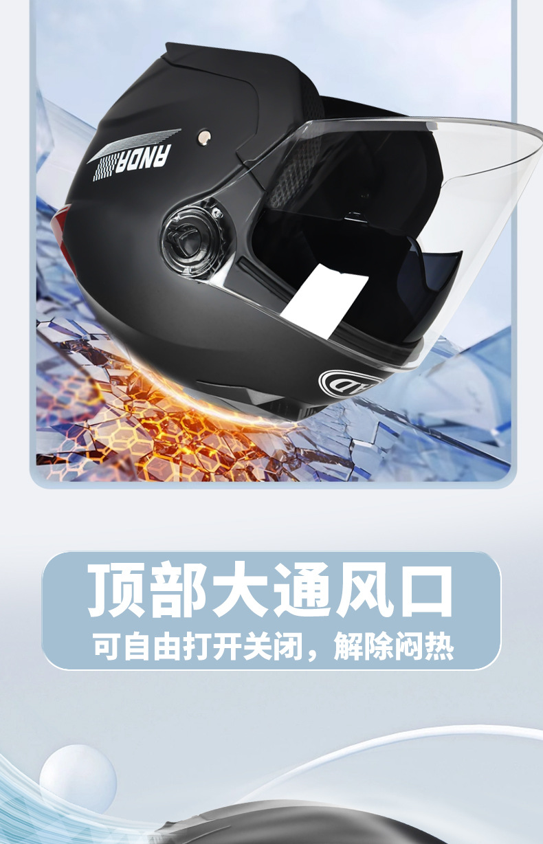 New National Standard Certified Electric Motorcycle Helmet for Men and Women, Universal Ad Half Helmet for All Seasons, Autumn and Winter Warm Safety Helmet