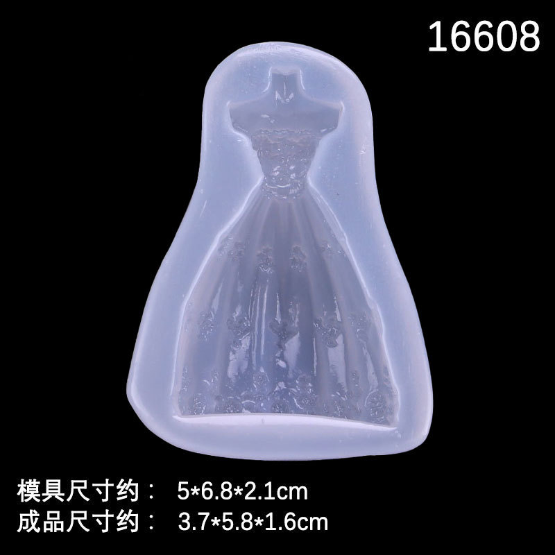 Espejo princesa pettiskirt vestido molde de silicona hecho a mano bricolaje aromaterapia fragante piedra cristal epoxi decoración la Mesa