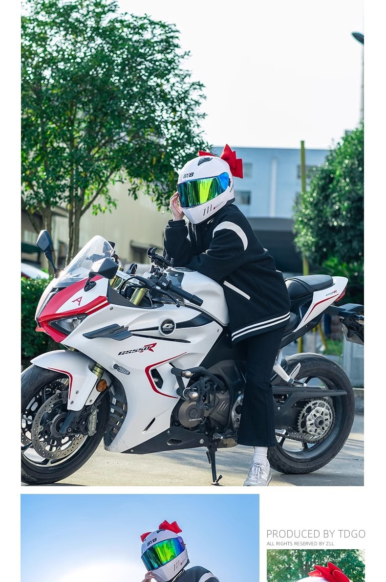 Helmet decoration bow, motorcycle and electric vehicle helmet accessory, cartoon multi-color bow, in-stock wholesale