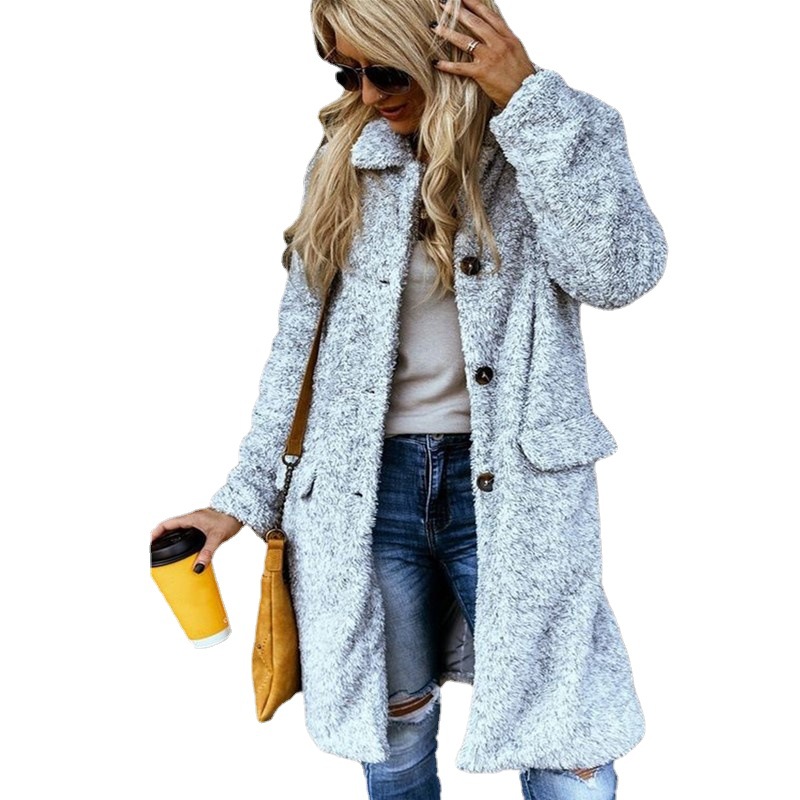 Abrigo de Lana de Alpaca para Mujer Cuello Alto para Otoño e Invierno