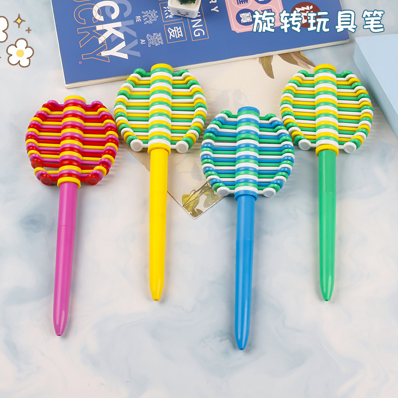儿童益智力创意文具塑料减压笔旋转花瓣圆珠笔学生玩具旋转奇特笔|ms