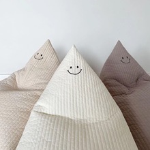 儿童沙发ins风韩国笑脸进口100支绗缝纯棉豆袋包可拆洗懒人沙发
