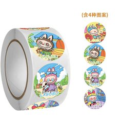 アニメかわいい布labubu手帳は子供の奨励紙のアイデア装飾コップに小さなシールを貼っている