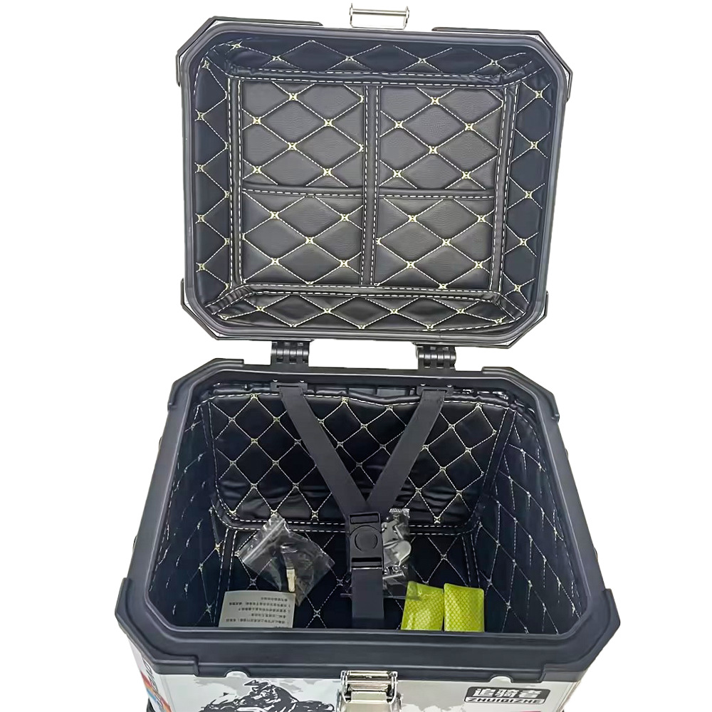 Motocicleta tronco brújula pegatinas 36L/55L de liberación rápida base de aleación de aluminio tronco caja de herramientas de almacenamiento tronco