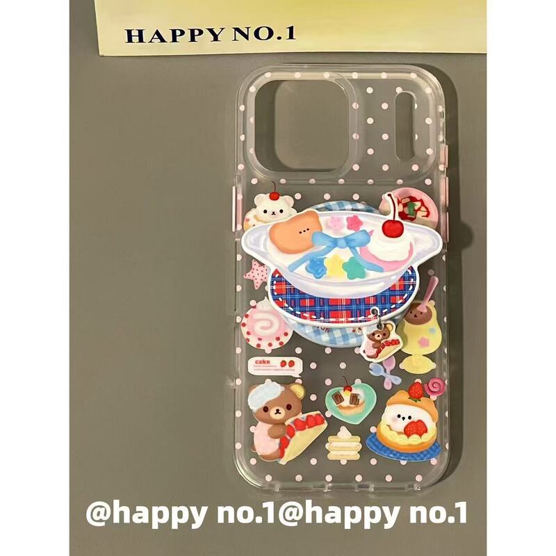 Cherry Pudding Dessert Boat Magnetic Case Suitable for Apple Iphone, Shockproof Double-Layer, Waterproof Case for Girls, Models 16 and 17
