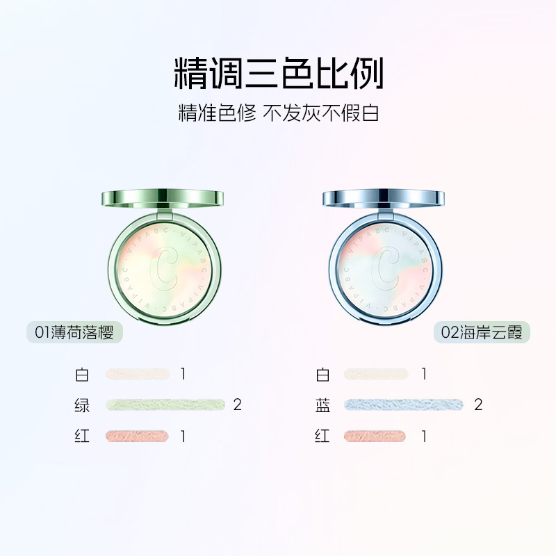 VIPABC粉饼持久控油定妆遮瑕散粉不易卡粉补妆干油皮持妆学生粉饼|undefined