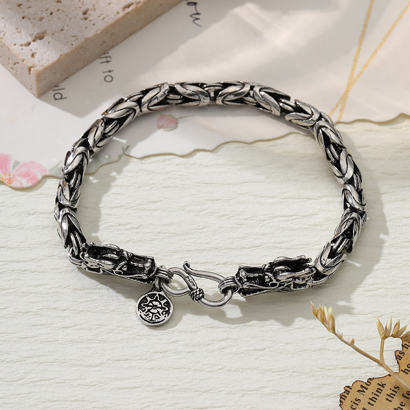 Yun Brocade cross-border ventas vintage pulsera de dragón hip hop personalidad masculina pulsera tótem hip hop punk fabricantes exclusivos