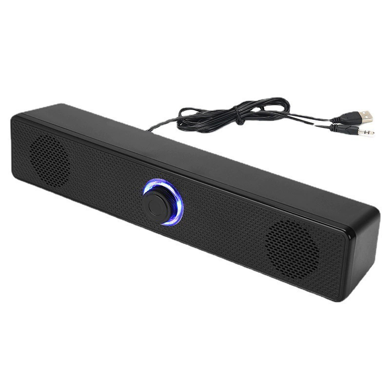 350T マルチメディアデスクトップオフィスホーム重低音 USB 有線小型スピーカーコンピュータオーディオライト付き|undefined