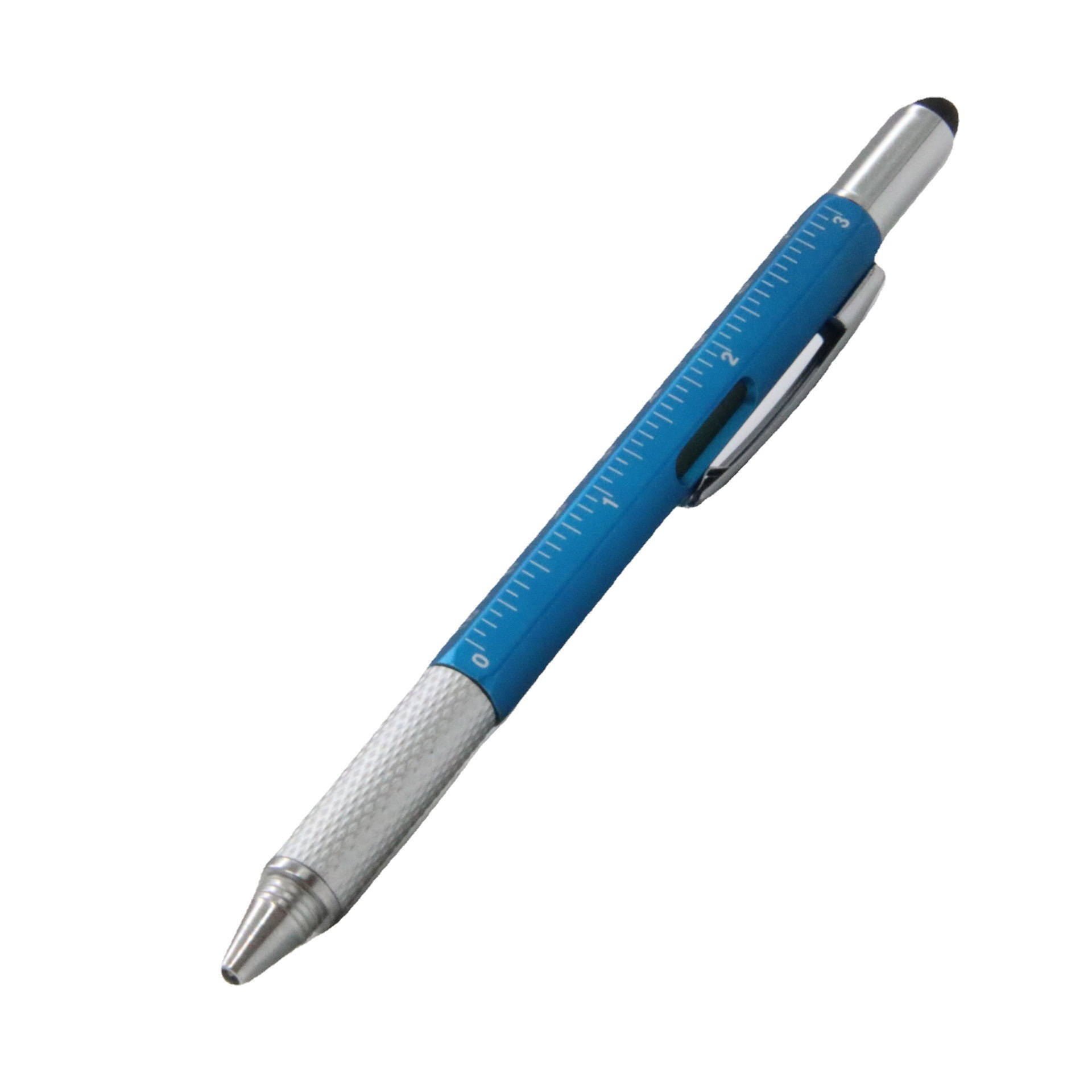 6-en-1 multifuncional bolígrafo destornillador nivel Regla de medición táctil bolígrafo Impresión logotipo en stock