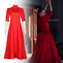 恐怖电影欲珠珀尔cos服红色连衣裙X前传cosplay女角色扮演出服装